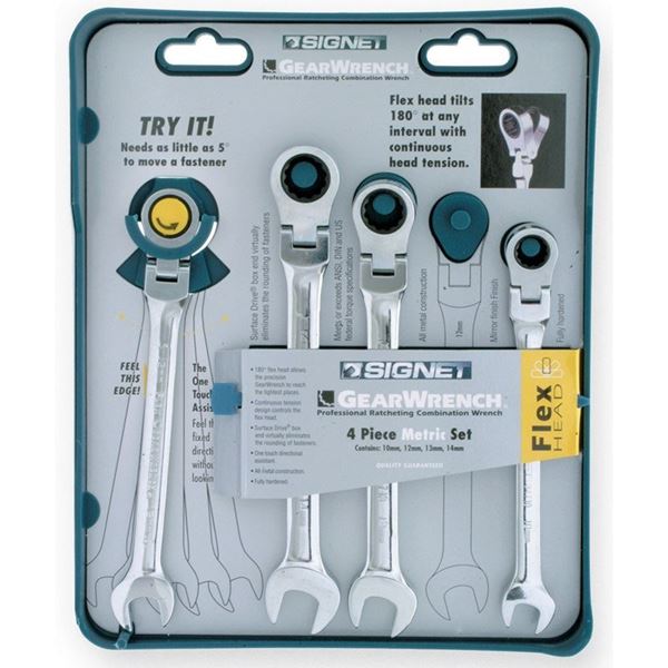 Picture of סט מפתחות רינג פתוח רצ'ט פרקי/מתקפל 10-14 מ"מ 4 יחידות סיגנט