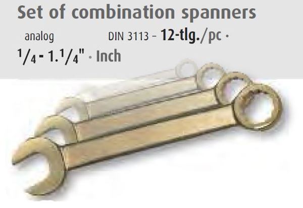 Picture of סט מפתח רינג/פתוח אנטי נפיץ (אינצ'י) 12 י"ח