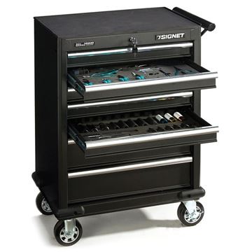 Picture of ארון/עגלת כלים מאובזרת שחורה 168 כלים סיגנט