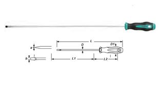 Picture of Extra long slotted scredriver  SL2.5 ╳ 380mmL