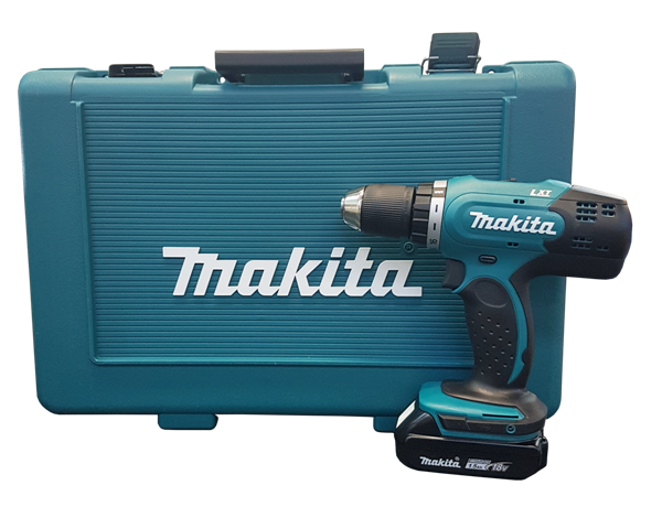 תמונה של מברגה נטענת 18V מקיטה במזוודה + 2 סוללות 1.5AH ומטען מהיר