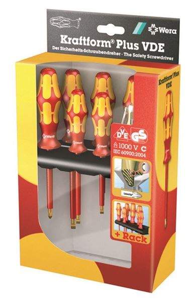 Picture of סט מברגים 7 י"ח 1000V -סדרה 100  עם קצה לייזר למניעת החלקה VDE וורה 160i/7