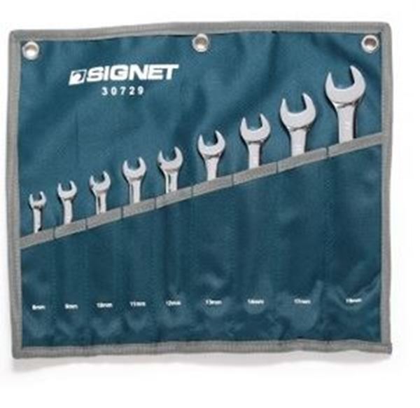 תמונה של סט מפתחות רינג פתוח מנירוסטה- 9 יחידות מ"מ סיגנט 