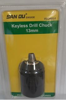 Picture of keyless drill chuck with loking