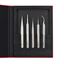 Picture of  Tweezers set case - 5 tweezers in Antimagnetic Stainless Steel (SA): 00-SA, 2A-SA, 3C-SA, 5-SA, 7-SA) RUBIS

