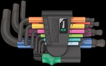 Picture of 950/9 Hex-Plus Multicolour 2 L-key set, metric, BlackLaser, 9 pieces wera