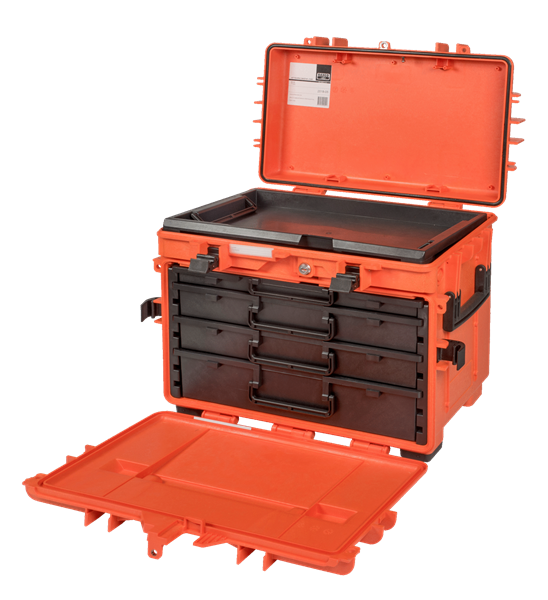 Picture of 150 L Wheeled Rigid Tool Cases with Telescopic Handle and 4 Drawers  BAHCO