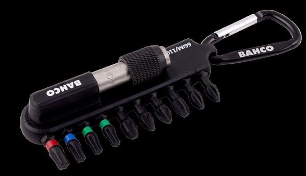Picture of 1/4" Impact Torsion Bit Set for Phillips/Pozidriv/TORX® with Soft Plastic Holder, 50 mm bits - 11 Pcs BAHCO