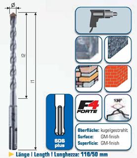 Picture of מקדח SDS PLUS לפטישון לקידוח בבטון מקדח 450*14 מ"מ 2F4 אלפן