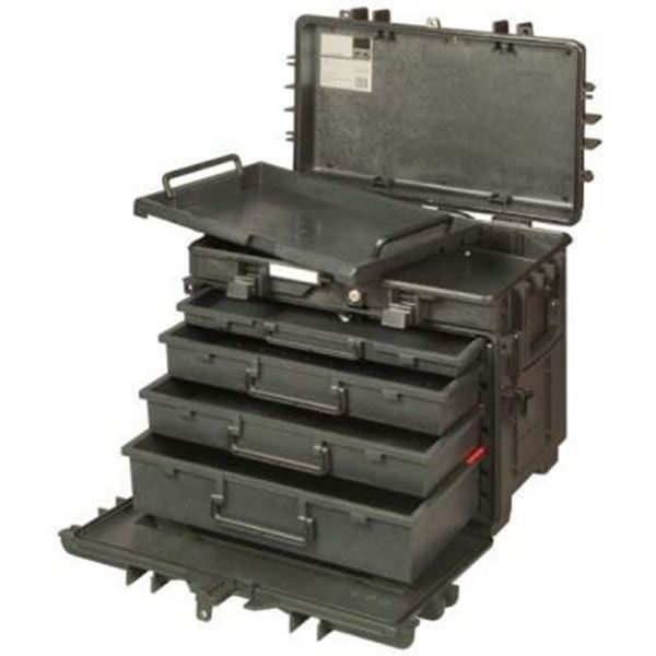 Picture of 150 L Wheeled Rigid Tool Cases with Telescopic Handle and 4 Drawers  BAHCO