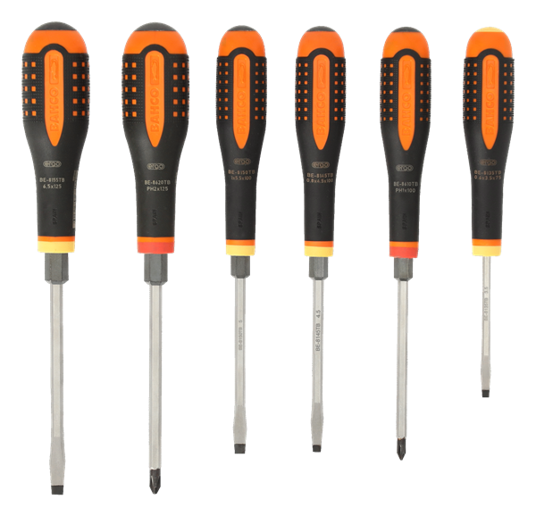 Picture of Through Blade Slotted/Phillips/Hex Screwdriver Set with Impact Grip 