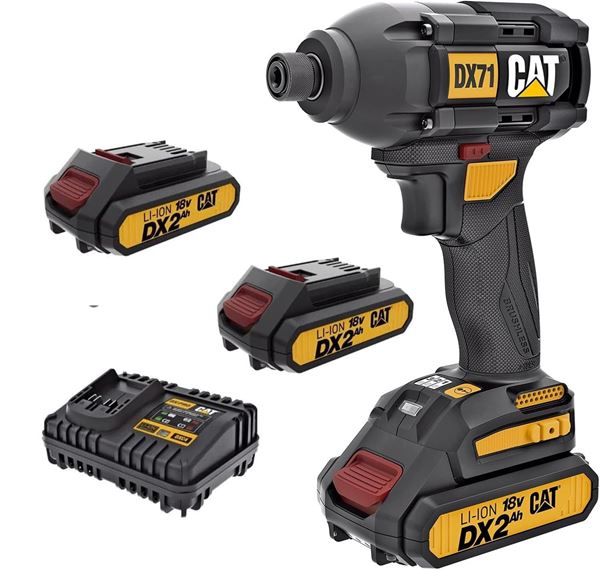Picture of  מברגת אימפקט+ 2 סוללות 4A + מטען DX71B CAT 18V BL