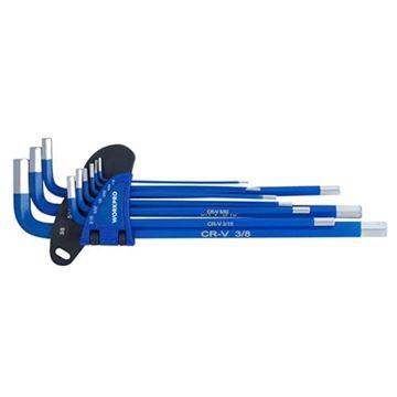 Picture of 9PC LONG ARM IMPERIAL HEX KEY SET