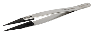 Picture of Stainless Steel Anti-Magnetic Tweezers with Replaceable Strong Pointed Carbon Fibre Tips LINDSROM