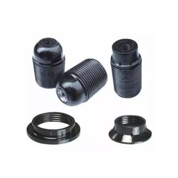 Picture of Lamp holder E14 black + ring