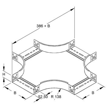 Picture of הסתעפות צלב לתעלה פח מחורץ RKS 60.200
