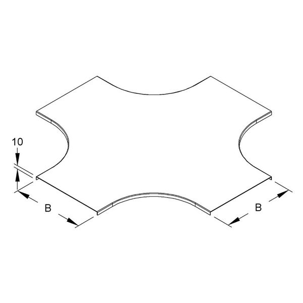 Picture of מכסה הסתעפות צלב לתעלה מחורצת RKSD 300