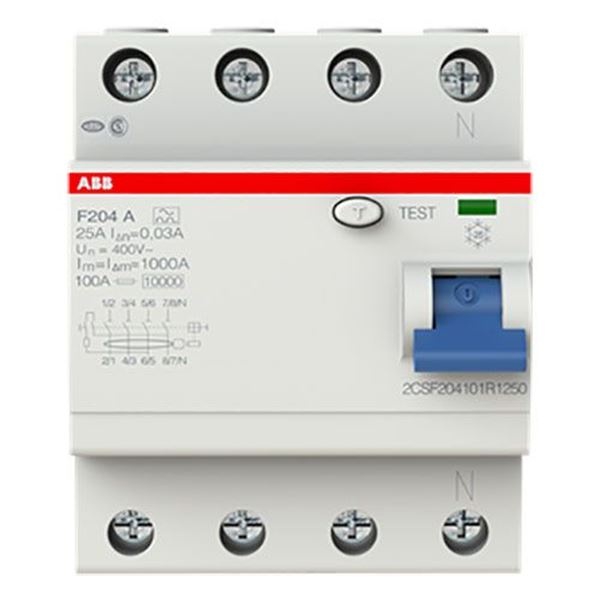 תמונה של ממסר פחת תלת פאזי F204 4X40A/0.03 10KA