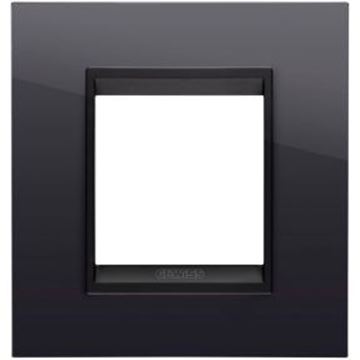 תמונה של מסגרת LUX גוון שחור מבריק משולב שחור מט 2 מודול לתיבה 55