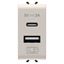 Picture of DUAL USB CHARGER A+C TYPE 5V 3A 1M BEIGE