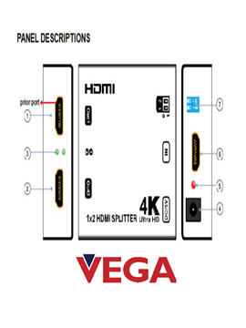 Picture of 1x2 HDMI Splitter support 4K