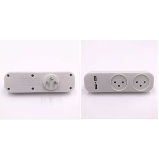 תמונה של מפצל כפול 2 + T-2 שקעים USB