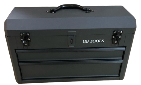 תמונה של ארגז כלים מושחר 2 מגירות עם תא עליון 