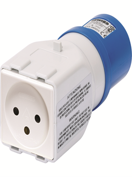 תמונה של מתאם מ-CEE 3*16A לשקע ישראלי (כולל שקע)