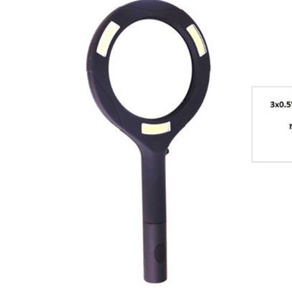 Picture of Handheld magnifying glass with 3 COB lights. Product materi