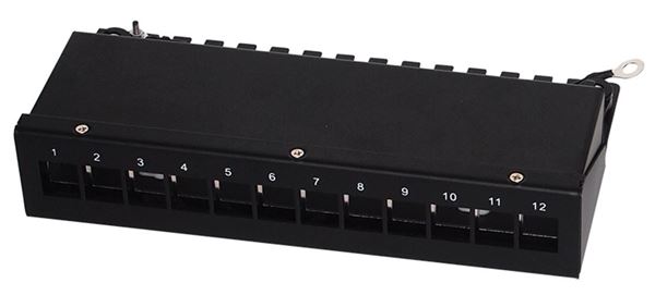 Picture of 12 ports blank patch panel black