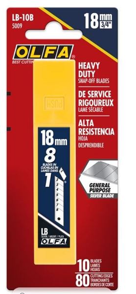 Picture of 18mm BN-L Ratchet Lock Utility Knife With a 10-Pack of Silver Snap Blades