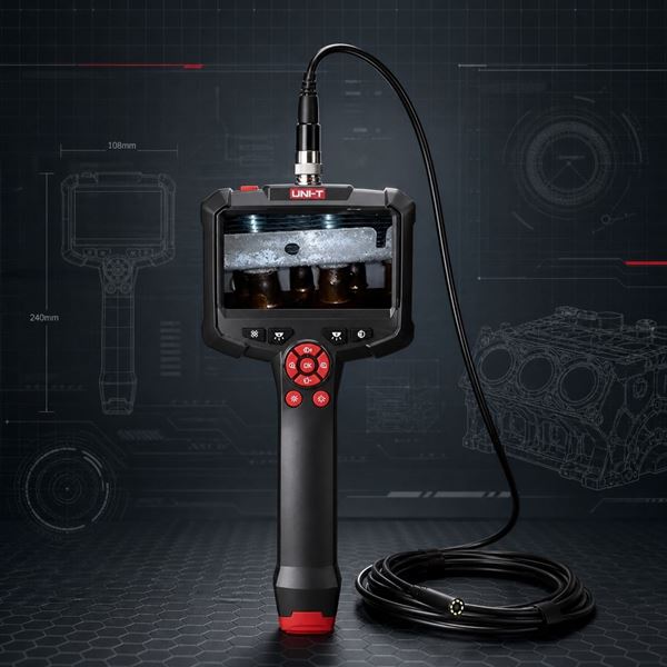 Picture of Handheld borescope with a camera and screen, with a 10-mete