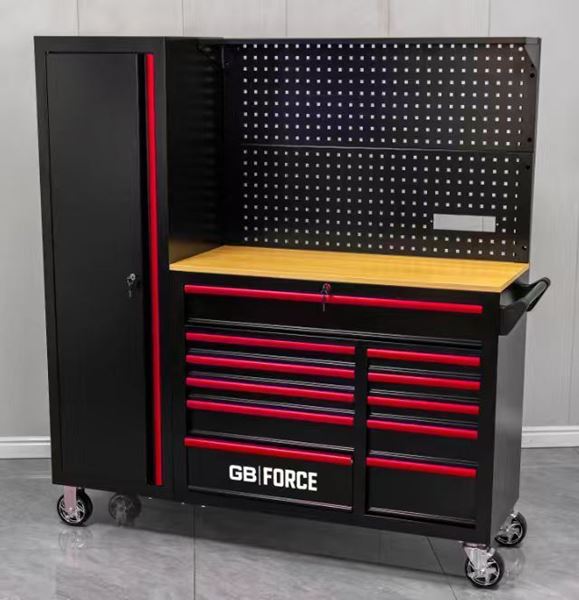 Picture of מערכת עגלת כלים 11 מגירות כולל ארון צד ולוח תליה