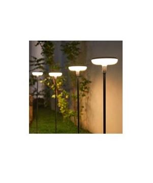 Picture of Round solar garden lighting variable shade black 8 LEDs