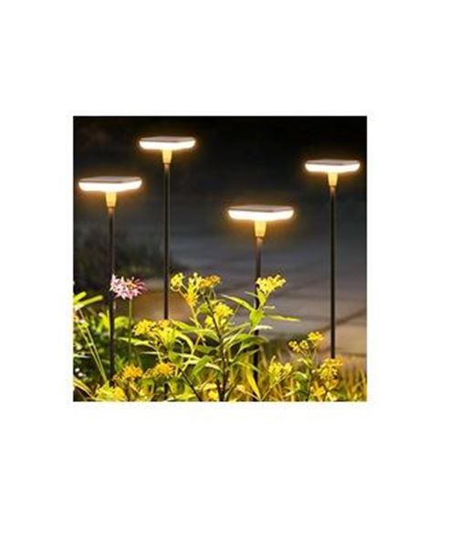 Picture of Square solar garden lighting variable shade black 8 LEDs
