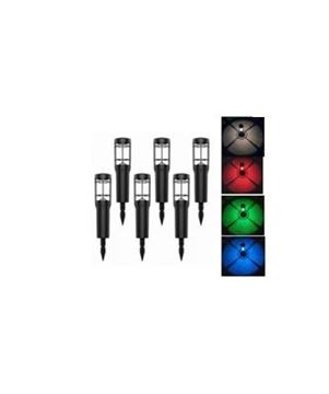 Picture of RGB solar garden flame spike + 3000K black 2 LEDs