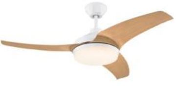 Picture of Santori Ceiling Fan White+ wooden 42 Inch 20W DC + Led 3CCT