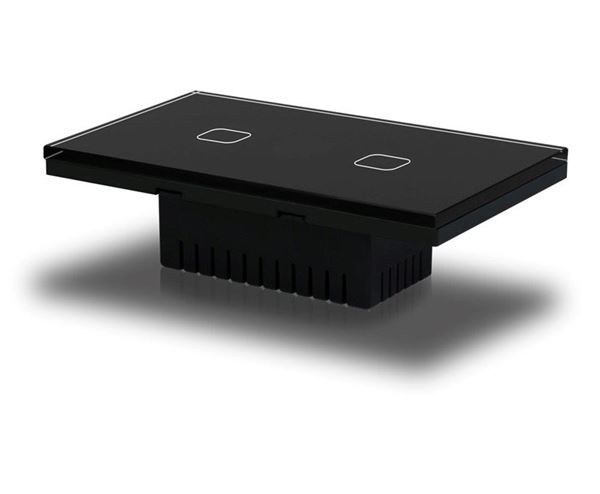 Picture of Smart switch 2 lights for rectangular box 3 module black