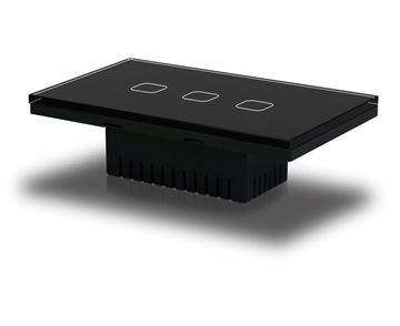 Picture of Smart switch 3 lights for rectangular box 3 module black