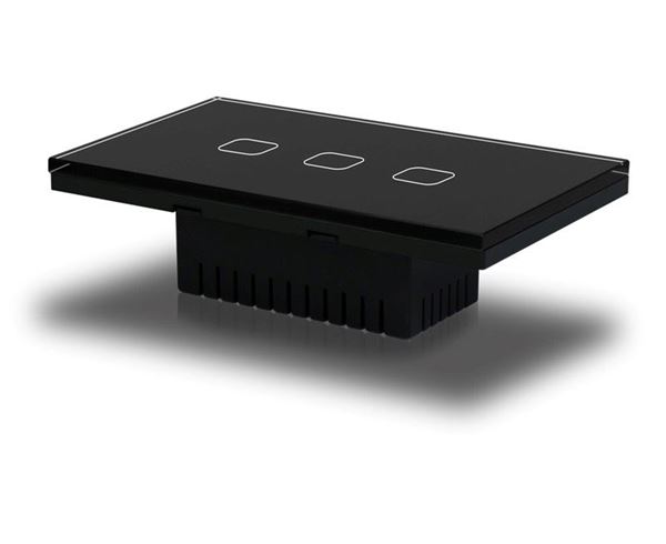 Picture of Smart switch 3 lights for rectangular box 3 module black