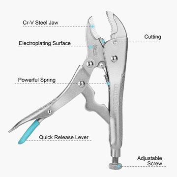 Picture of "DuraTech 9-1/2"" long nose locking pliers Material: CRV+#4