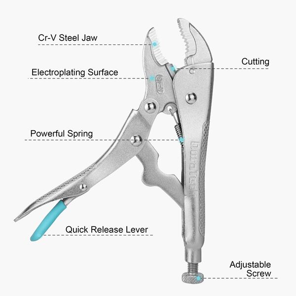 Picture of "DuraTech 9-1/2"" long nose locking pliers Material: CRV+#4