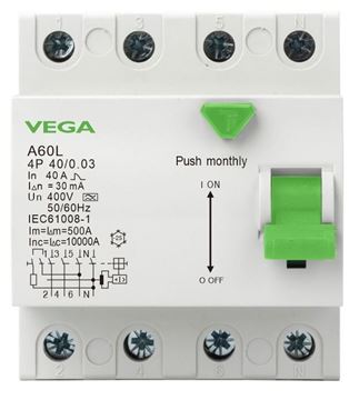 Picture of VEGA Residual Current Circuit Breaker 4X40A 30MA 10K