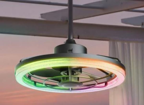 Picture of Zanzibar Black Ceiling Fan 50mm W20 CCT+RGB 2700K-6500 IP44